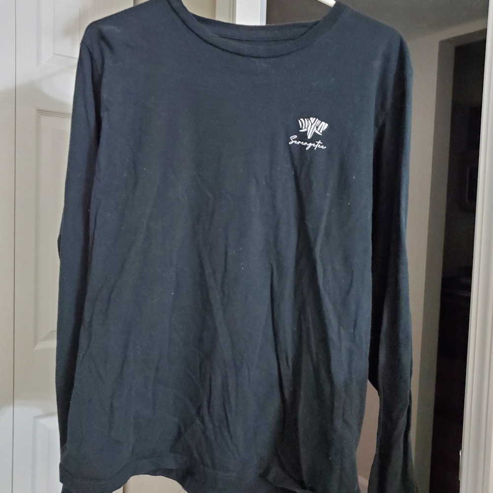 Black Long Sleeve Travel More Serengetee Tee